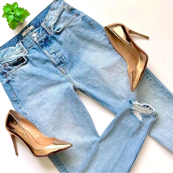 GRLFRND Super High Rise SHR Karolina in Reach Out Light Wash Size 27 Button Fly - Picture 1 of 11